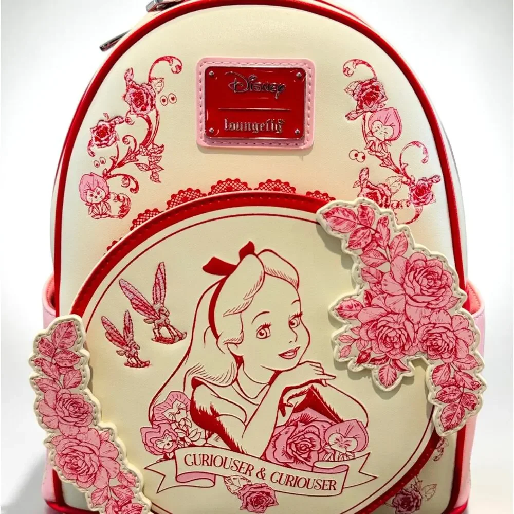 Loungefly Disney Alice in Wonderland Tonal Alice Floral Mini Backpack NWT